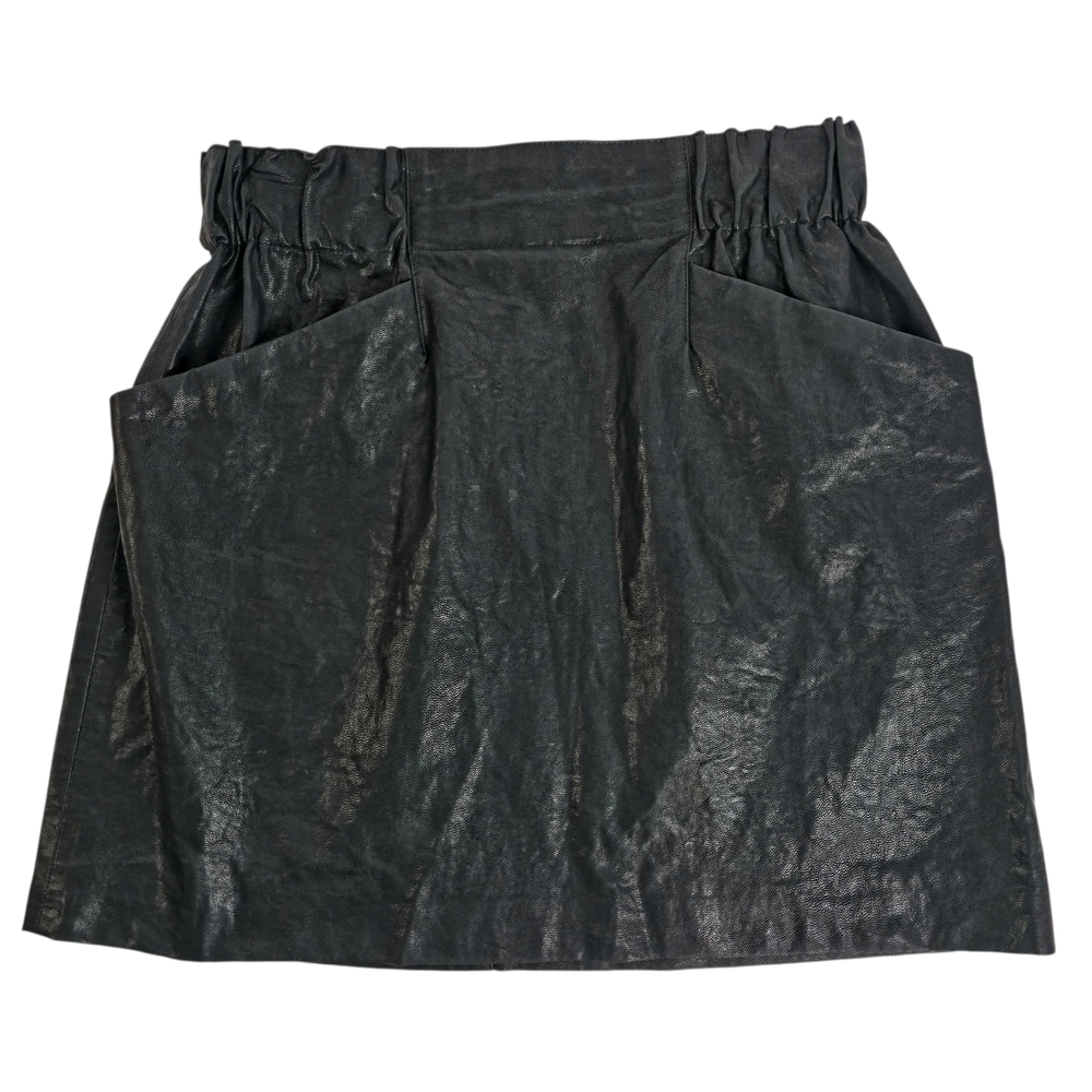 ZARA BASIC Faux Leather Short Mini Skirt Black Size XS